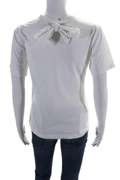 Simone Rocha Womens Cotton Round Neck Short Sleeve T-Shirt Top White Size XS