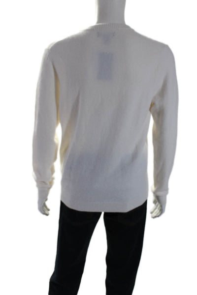 Nordstrom Mens Long Sleeve Crew Neck Thick Knit Sweater White Medium