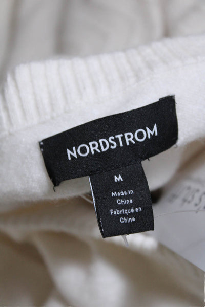 Nordstrom Mens Long Sleeve Crew Neck Thick Knit Sweater White Medium