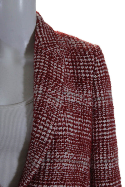 Etoile Isabel Marant Womens Two Button Pointed Lapel Jacket White Red FR 34