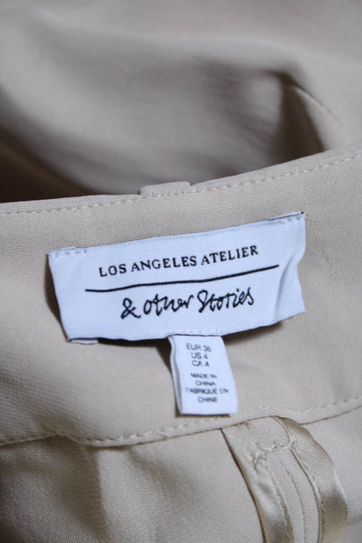 Los Angeles Atelier + Other Stories Womens Mid Rise Trouser Pants Brown Size 4