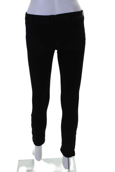 Vince Womens Solid Black Low-Rise Zip Ankle Skinny Leg Pants Size 4