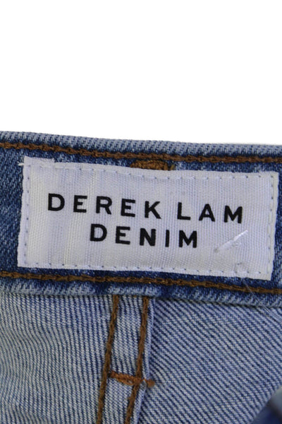 Derek Lam Womens Cotton Denim Ombre Mid Rise Crop Girlfriend Jeans Blue Size 24