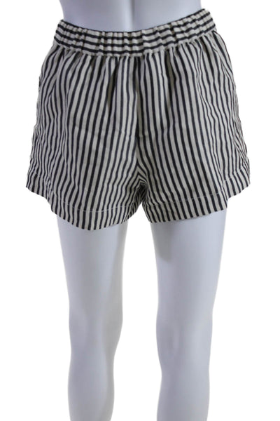 3.1 Phillip Lim Women's Striped Casual Shorts White Navy Size 0