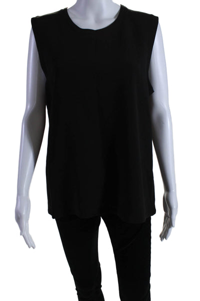 Calvin Klein Womesn Round Neck Sleeveless Tank Blouse Black Size 10