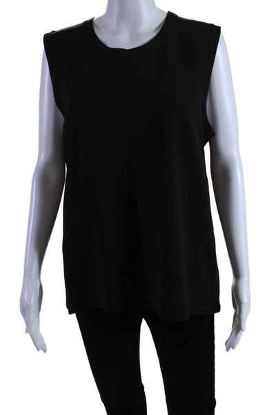 Calvin Klein Womesn Round Neck Sleeveless Tank Blouse Black Size 10