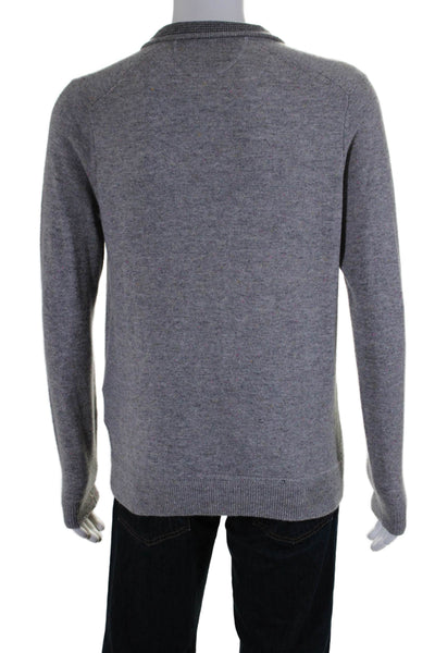 Raffi Men's Mock Neck Long Sleeves Cashmere Pullover Sweater Gray Size L