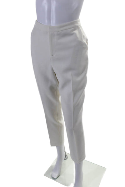 L'Agence Womens High Rise Flat Front Tapered Slacks White Size 2