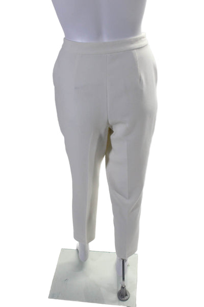 L'Agence Womens High Rise Flat Front Tapered Slacks White Size 2