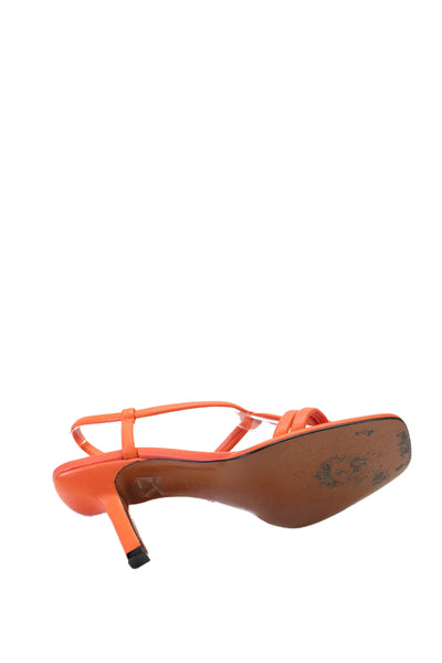 Frame Womens Leather Strappy Thong Sandals Orange Size 8