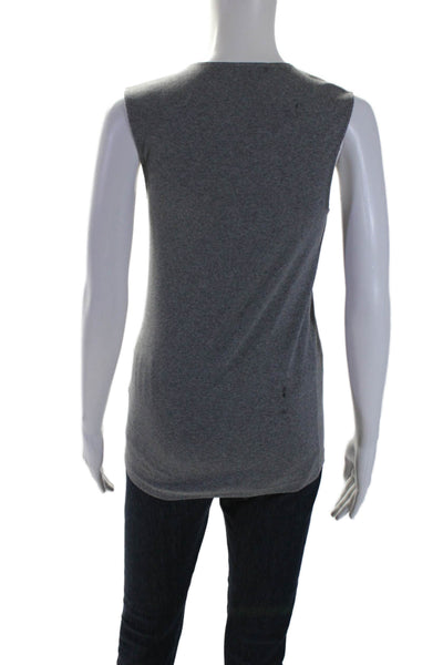 Fabiana Filippi Womens V Neck Thin Knit Sweater Vest Gray Size XS