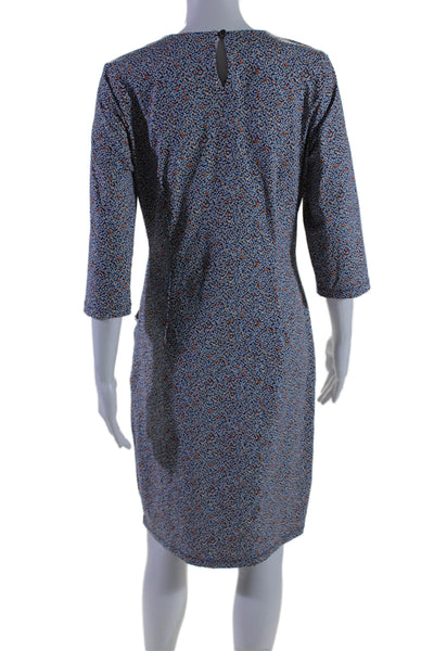 J. Mclaughlin Womens Stretch Abstract Two Pocket Long Sleeve Dress Orange Size L