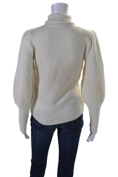 Ba&Sh Womens Long Sleeves Pullover Turtleneck Sweater White Wool Size 4