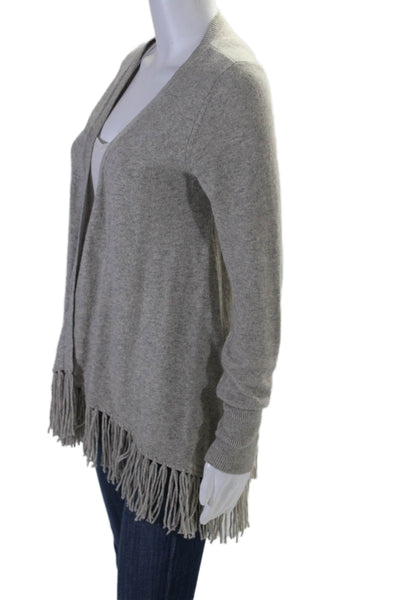 Club Monaco Womens Cashmere Fringe Trim Wrap Sweater Gray Size Extra Small