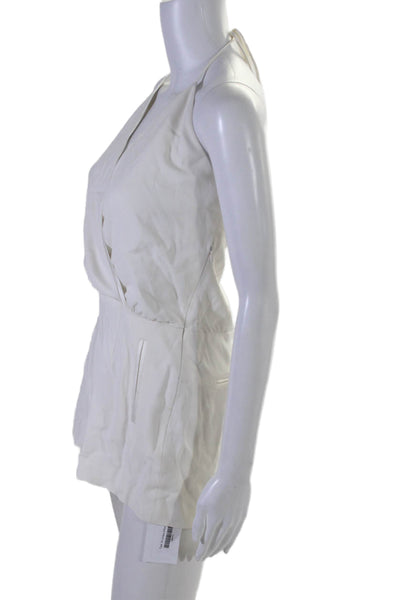 L'Agence Intermix Womens Halter Neck Sleeveless High Rise Romper White Size 0