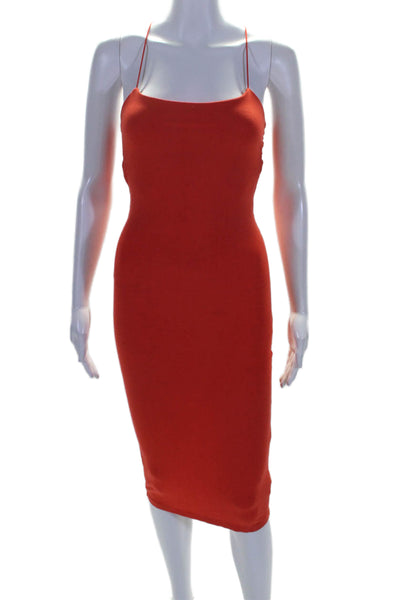 Alexander Wang Womens Sleeveless Spaghetti Strap long Dress Orange Size XS