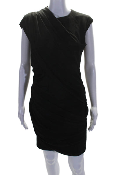 Alexander Wang Womens Sleeveless Side Zip Ruched Long Dress Black Size 8