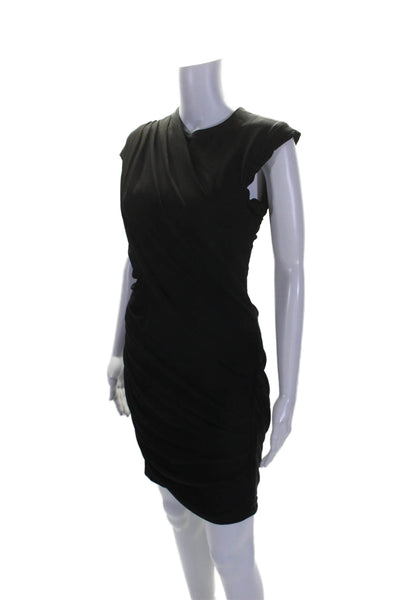 Alexander Wang Womens Sleeveless Side Zip Ruched Long Dress Black Size 8