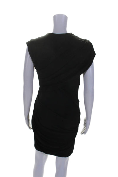 Alexander Wang Womens Sleeveless Side Zip Ruched Long Dress Black Size 8