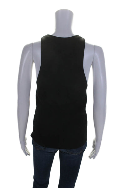 T Alexander Wang Womens Solid Black Scoop Neck Sleeveless Tank Top Size L