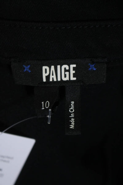 Paige Black Label Womens Cotton Short Sleeve Button Up Overalls Black Size 10