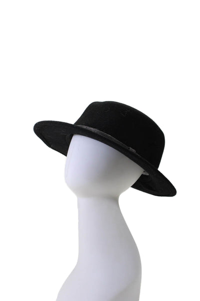 Suncoo Women's Medium Rim  Felt Fedora Hat Black Size M