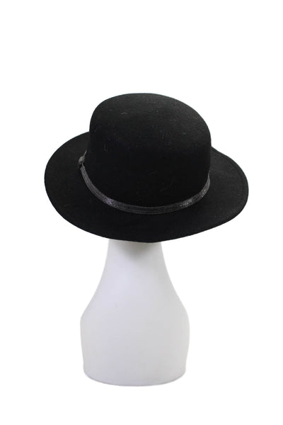 Suncoo Women's Medium Rim  Felt Fedora Hat Black Size M