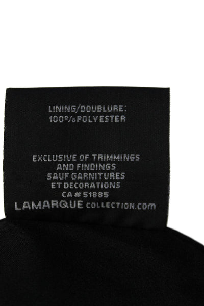 LaMarque Women's V-Neck Lace Up Sleeveless Leather Blouse Black Size S