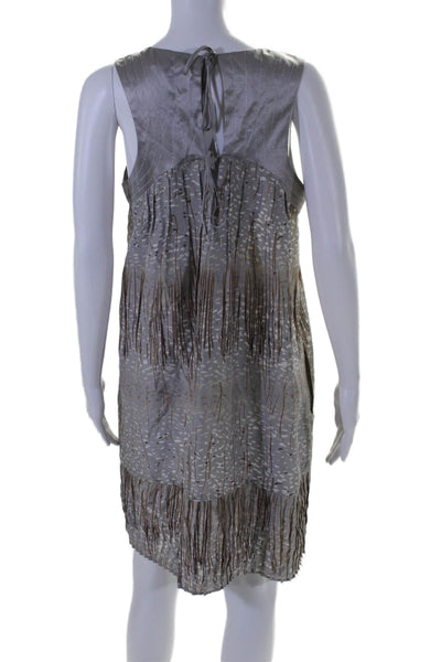 Calypso Saint Barth Womens Silk Abstract Print Sleeveless Dress Gray Size Large