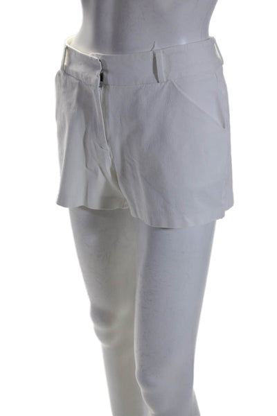 Drew Womens Flat Front Zip Three Pocket Sailor Shorts White Size 4 US