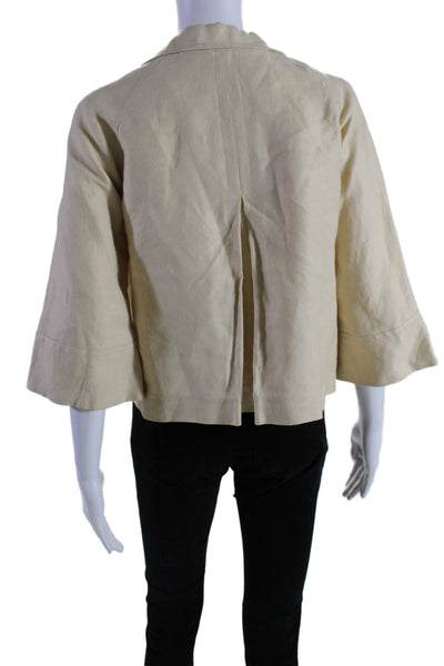 Gerard Darel Womens Three Button Collared Oversized Jacket White Size IT 38