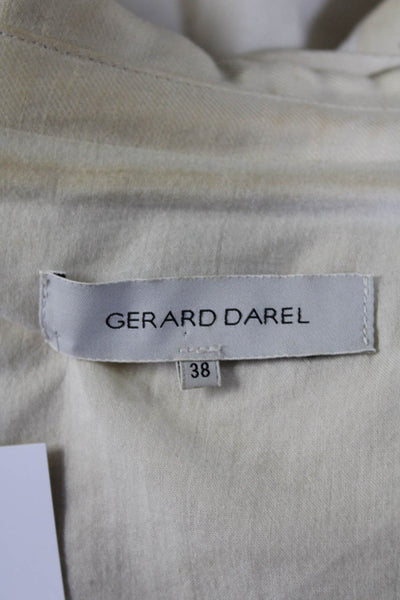 Gerard Darel Womens Three Button Collared Oversized Jacket White Size IT 38