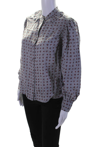 Roseanna Women's Round Neck Long Sleeves Button Down Floral Blouse Size S