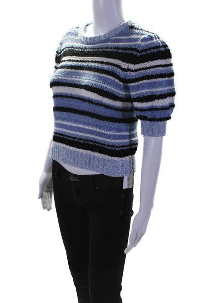 Vox Lux Women's Round Neck Short Sleeves Pullover Sweater Striped Size XS