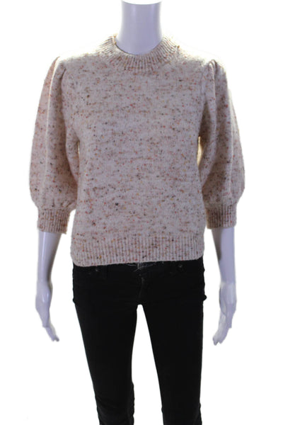 BB Dakota Steve Madden Women's Round Neck Short Sleeves Sweater Beige Size S