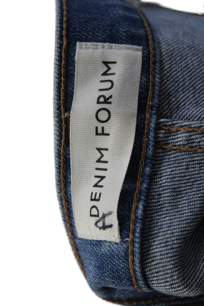 Denim Forum Womens Arlo High Rise Straight Leg Button Fly Jeans Blue Size 23