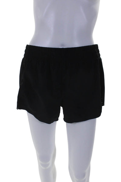 Athleta Womens Elastic Waist Lined 3" Inseam Athletic Hustle Shorts Black Size S