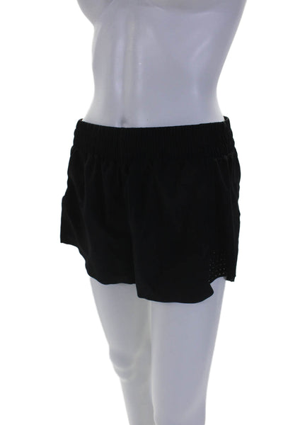 Athleta Womens Elastic Waist Lined 3" Inseam Athletic Hustle Shorts Black Size S