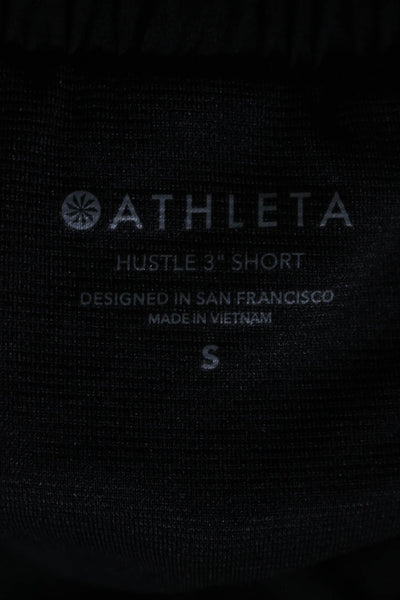 Athleta Womens Elastic Waist Lined 3" Inseam Athletic Hustle Shorts Black Size S