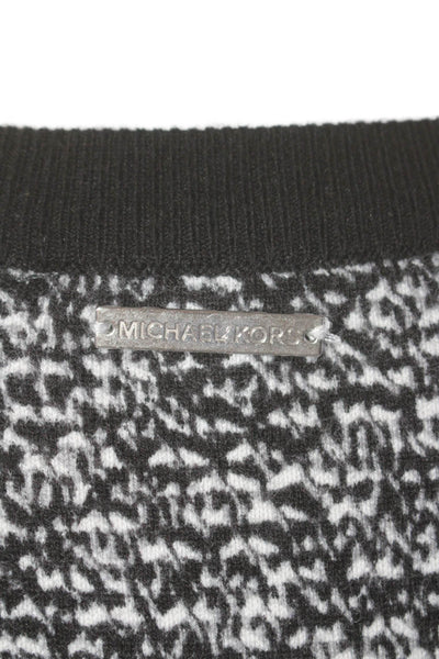 Michael Michael Kors Women's Short Sleeves A-Line Mini Dress Black Size L