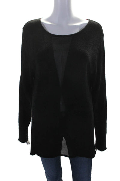 Laurel Womens Long Sleeve Scoop Neck Tight Knit Sweater Black Size 42