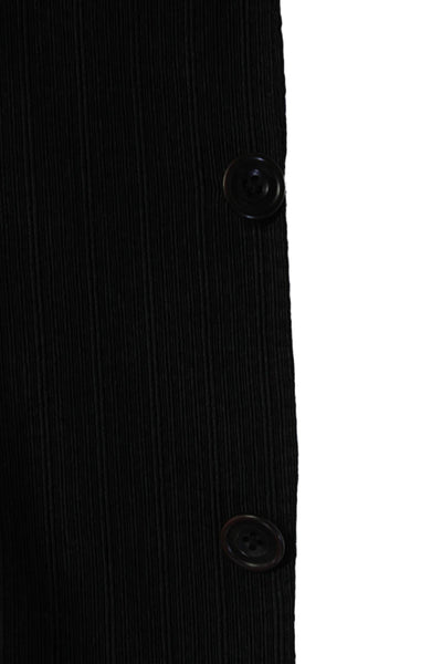 Versace Mens Black Cotton Textured Two Button Long Sleeve Blazer Size 50R