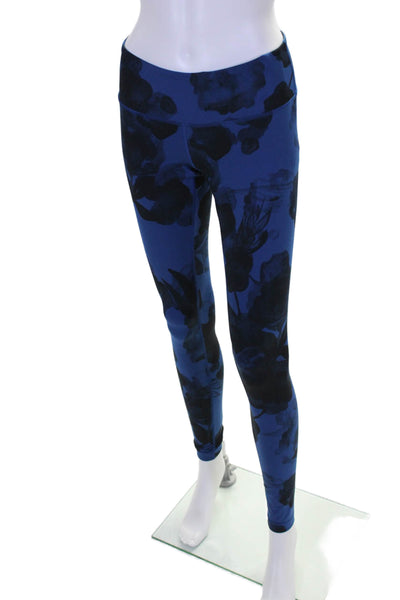 Lululemon Womens Stretch Floral Low-Rise Activewear Ankle Leggings Blue Size 6