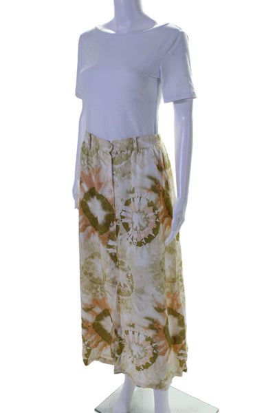 The New Society Women's Square Neck Two Piece Cotton Skirt Set Tie Dye Size S