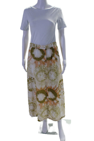 The New Society Women's Button Down Cotton Two Piece Skirt Set Tie Dye Size M