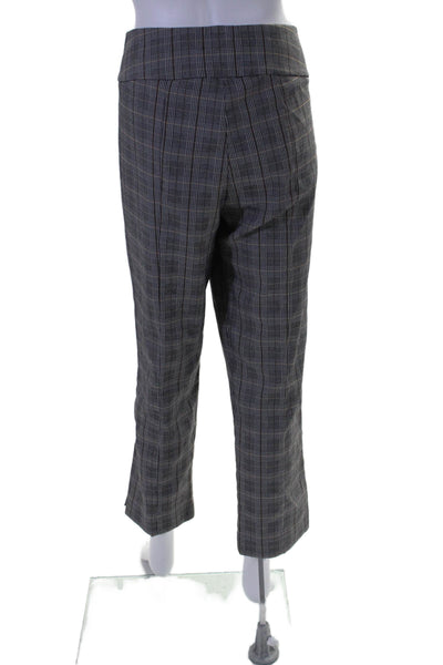 Elliott Lauren Women's Pull-On Flat Front Straight Leg Plaid Pants Size 14