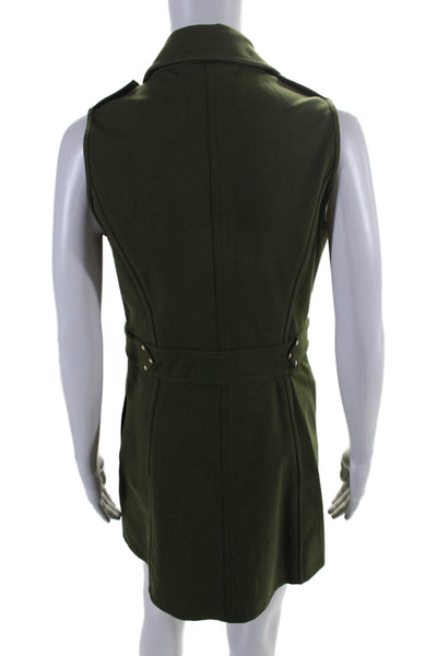 Derek Lam 10 Crosby Womens Cotton Green Belt Sleeveless Shift Dress Size 6