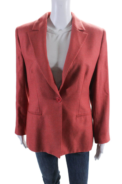 Giorgio Armani Womens One Button Long Sleeve Notched Lapel Blazer Red 48