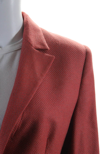 Giorgio Armani Womens One Button Long Sleeve Notched Lapel Blazer Red 48