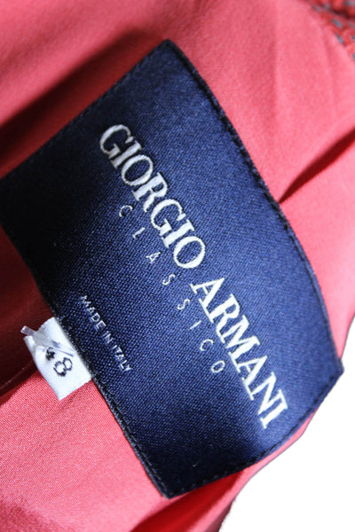 Giorgio Armani Womens One Button Long Sleeve Notched Lapel Blazer Red 48